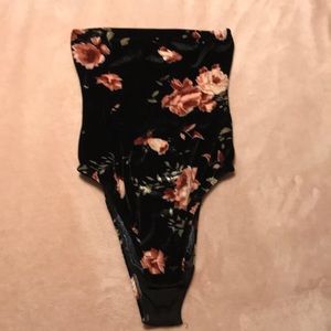 Urban Outfitters Flower suede tube top body suit